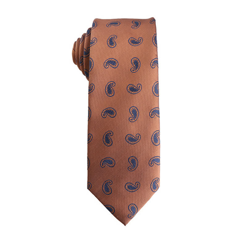 Cravate pour homme à micro-motifs de la série orange-rouge - Micro-motif cachemire - image 3