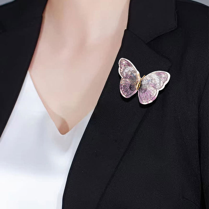 Broche papillon brodée de rêve pour femme