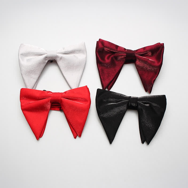 Nœud papillon surdimensionné en satin de soie brillant pour homme