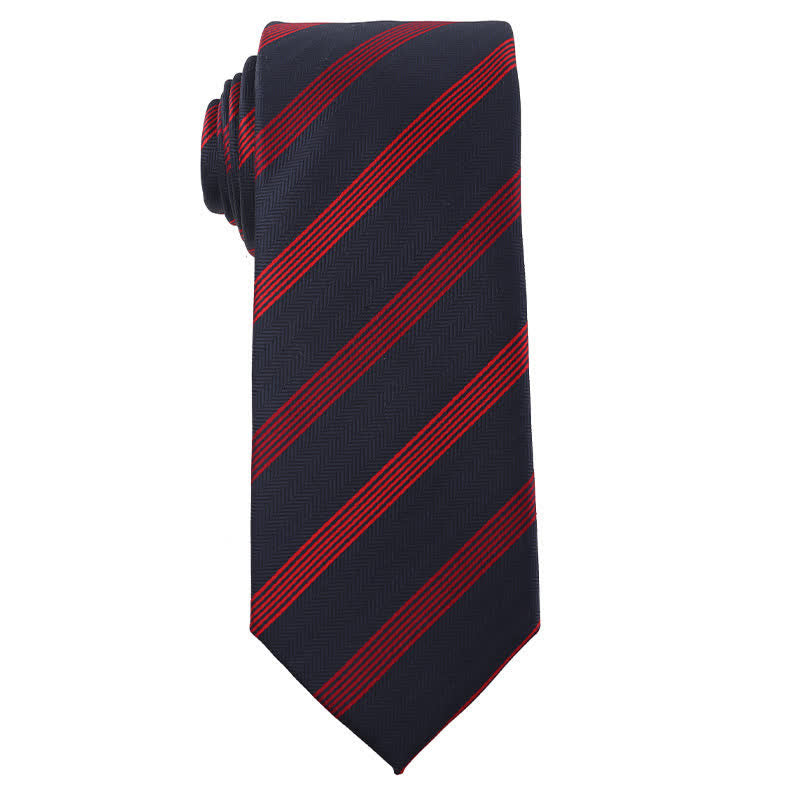 Cravate rayée pour homme de la série énergétique rouge et noire 