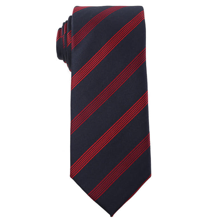 Cravate rayée pour homme de la série énergétique rouge et noire 