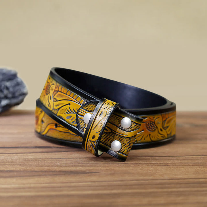 Ceinture en cuir à boucle Joker Skull Clown DIY pour homme