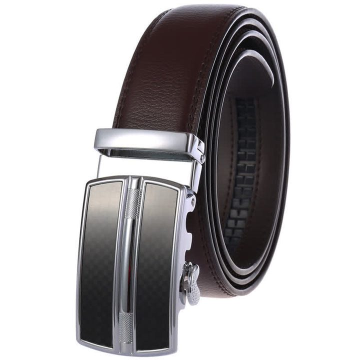 Ceinture en cuir à boucle automatique creuse simple pour homme