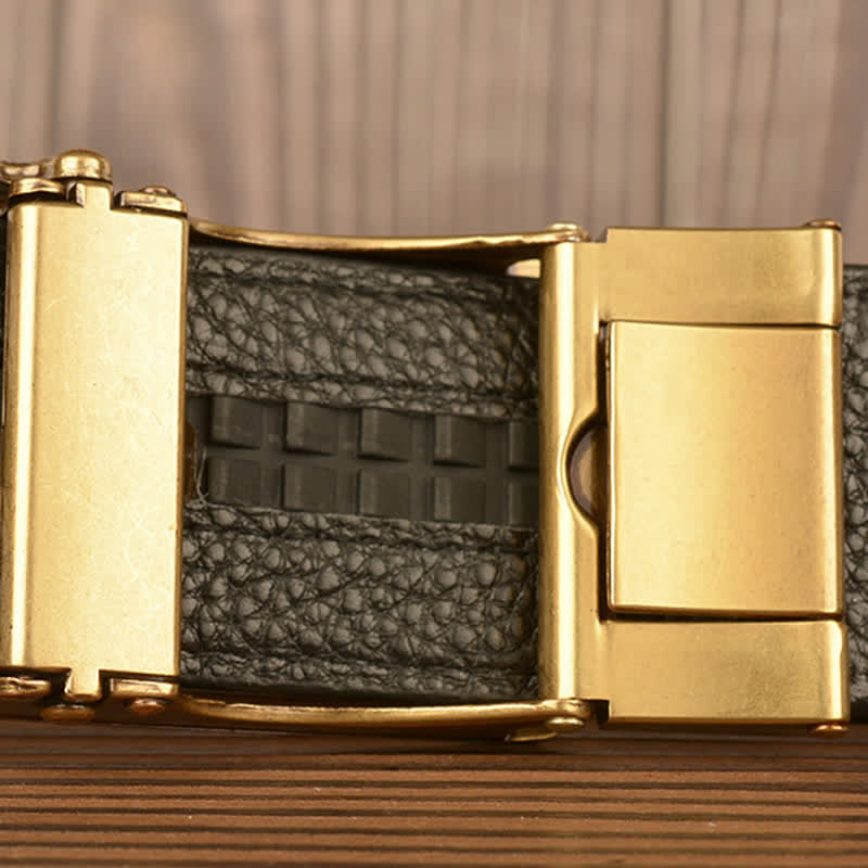 Ceinture en cuir pour homme avec motif crocodile et aigle sculpté