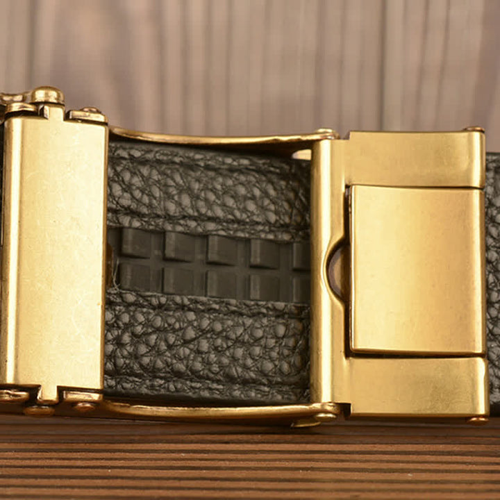 Ceinture en cuir pour homme avec motif crocodile et aigle sculpté
