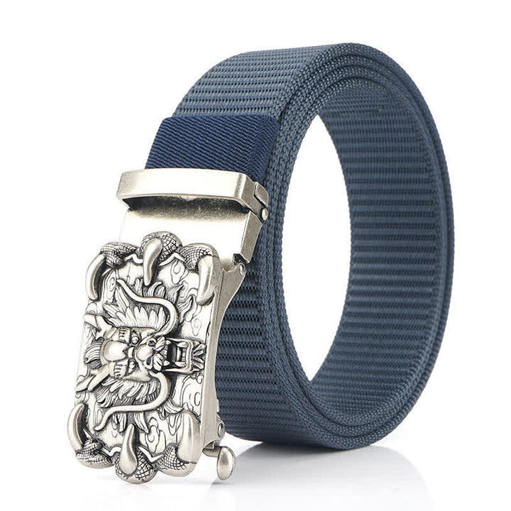 Ceinture décontractée en nylon à motif dragon pour homme