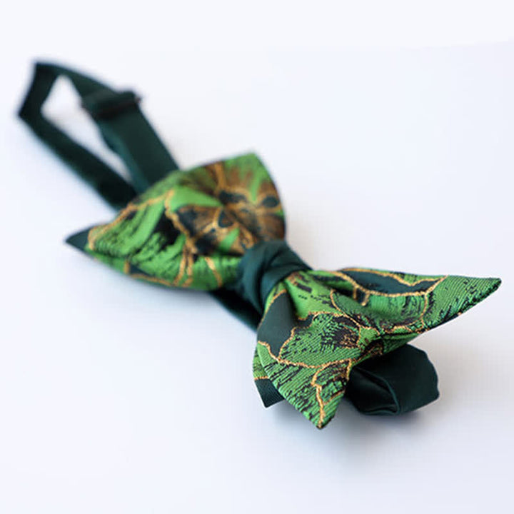 Nœud papillon doré pour homme de la série Green avec motif de carpes koï