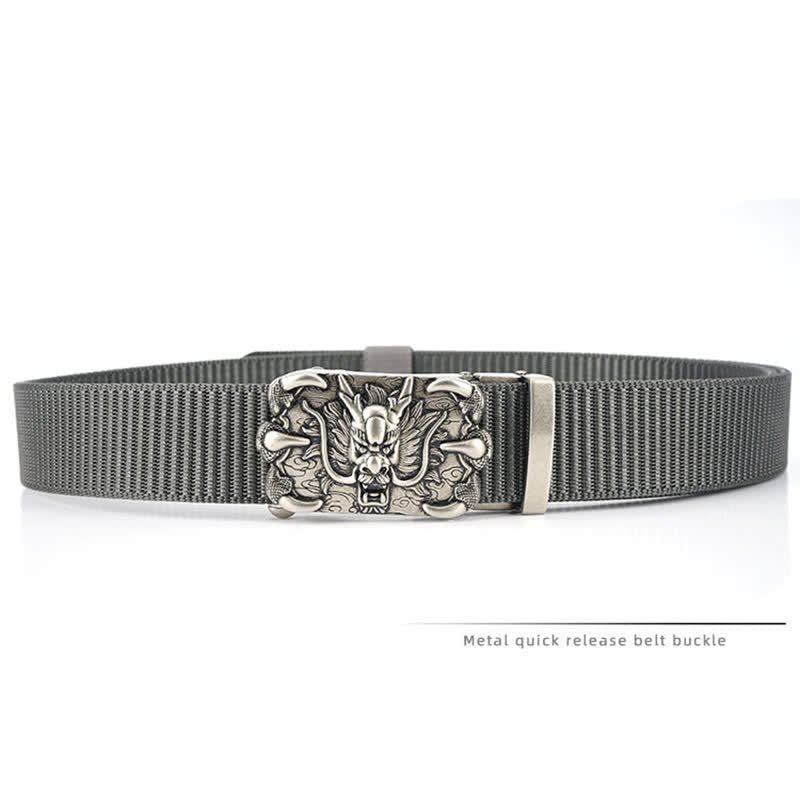 Ceinture décontractée en nylon à motif dragon pour homme