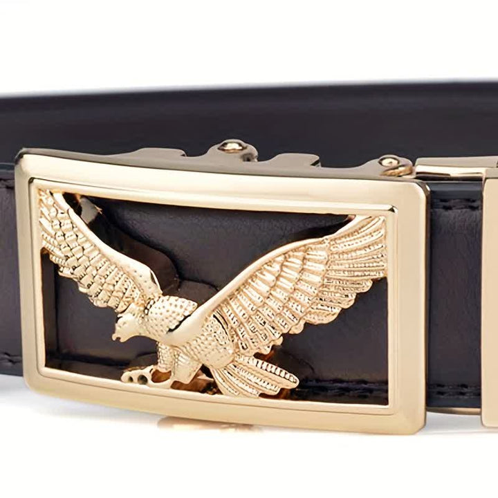 Ceinture en cuir pour homme avec décor d'aigle volant creux