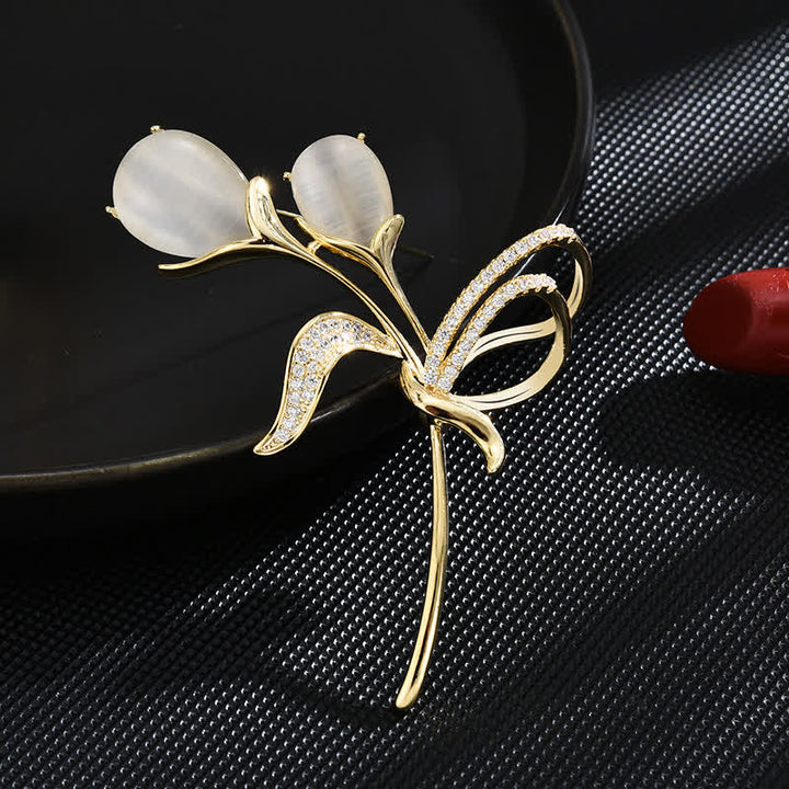 Broche exquise en perles de tulipe pour femme