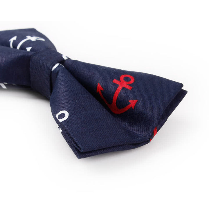Nœud papillon pour homme à motifs répétés d'ancres de bateau