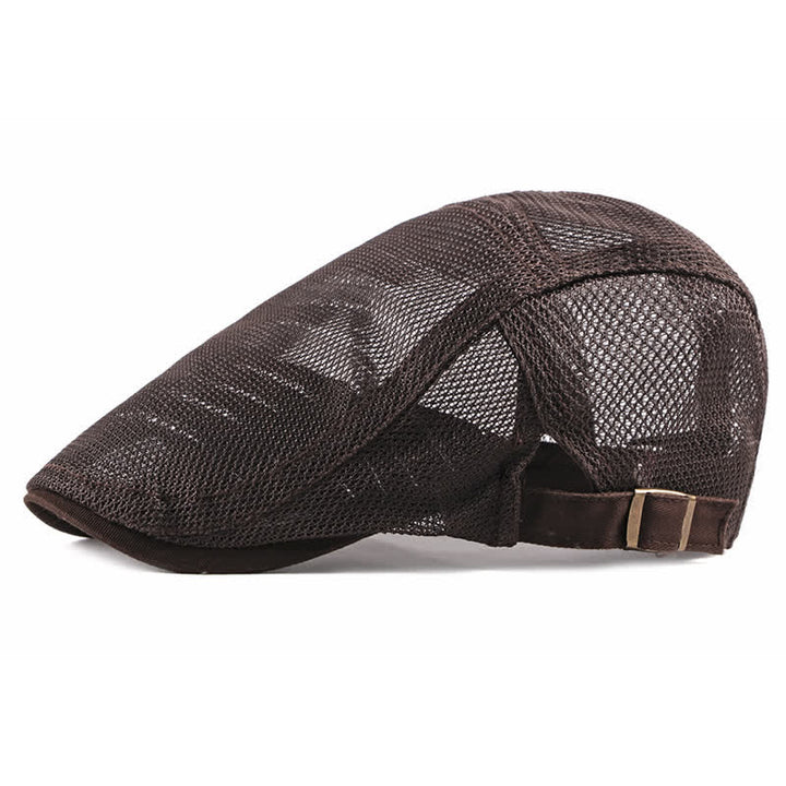 Béret plat en maille creuse respirante pour chapeau de soleil - Café - Réglable (environ 21 5/8"-23 5/8") - image 10