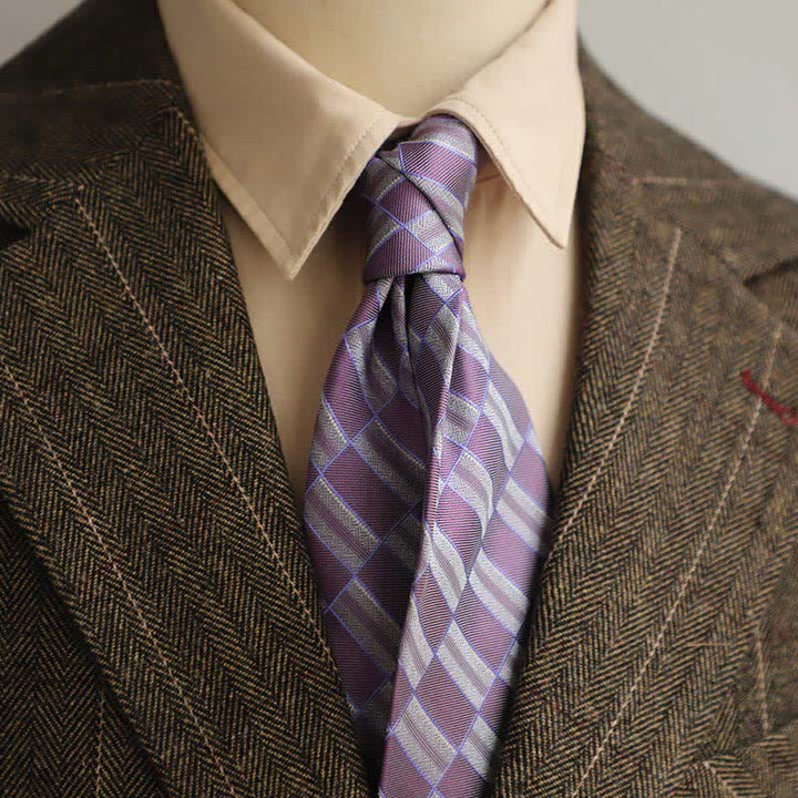 Cravate géométrique rétro pour homme de style urbain 