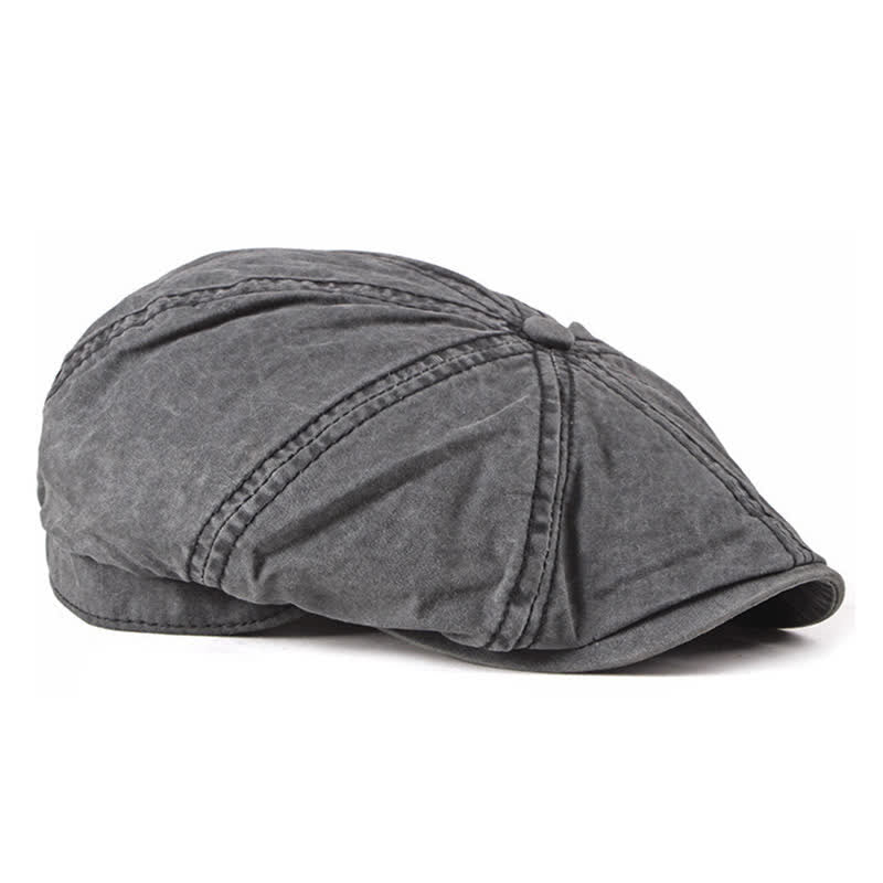Casquette béret décontractée en coton vieilli délavé