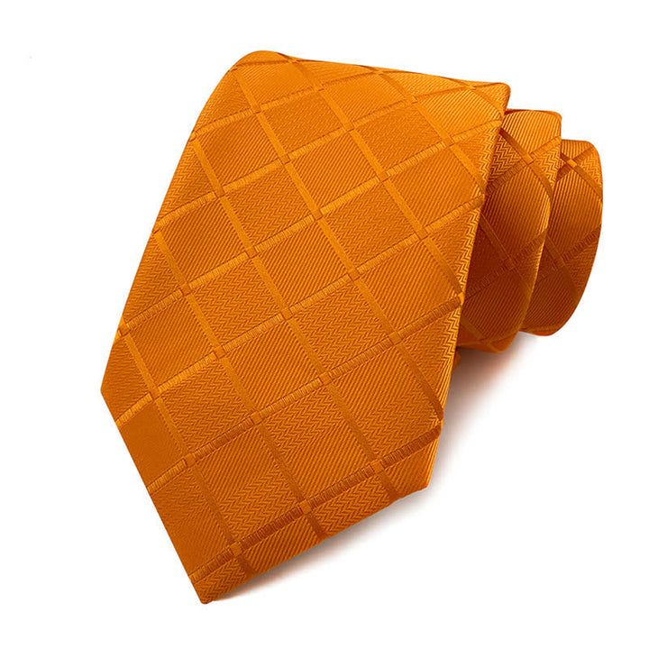 Costume de smoking slim pour homme avec cravate à carreaux - Orange pure - image 4