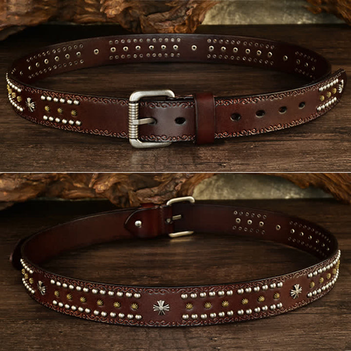Ceinture décorative unisexe à rivets croisés de style rock