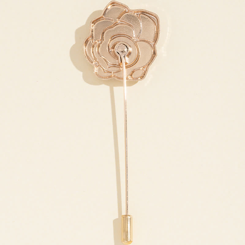 Broche fleur de rose noire pour femme