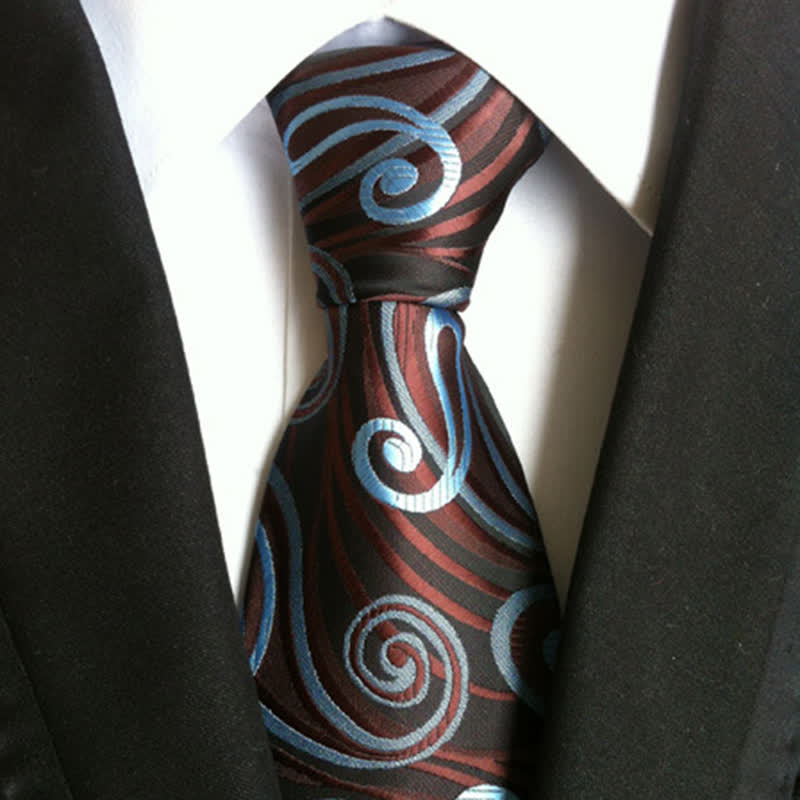 Cravate à motif cachemire Hurricane Wave pour homme - Café - image 1
