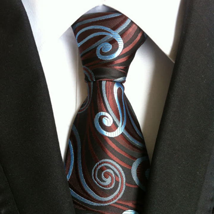 Cravate à motif cachemire Hurricane Wave pour homme - Café - image 1