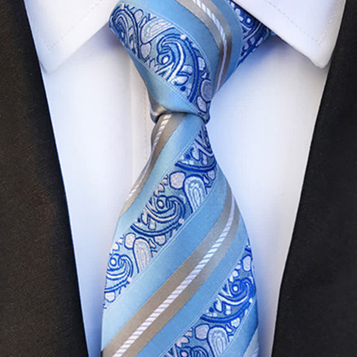 Cravate à rayures et motifs cachemire pour homme
