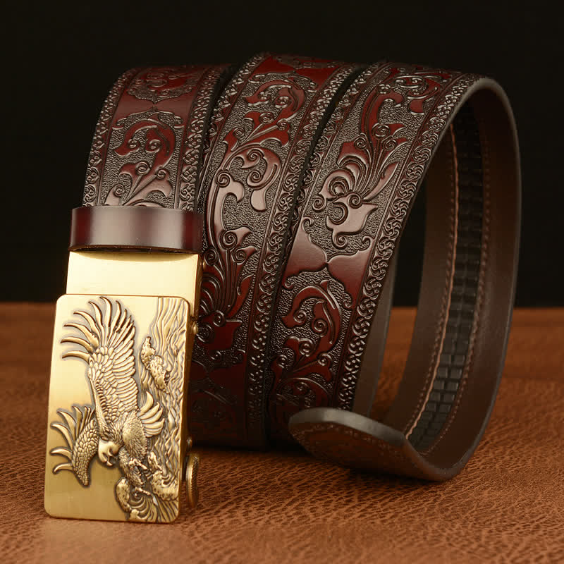 Ceinture en cuir pour homme avec ailes déployées en forme d'aigle