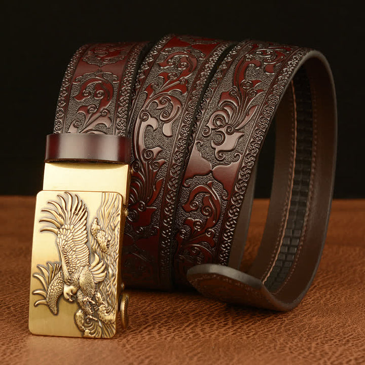 Ceinture en cuir pour homme avec ailes déployées en forme d'aigle