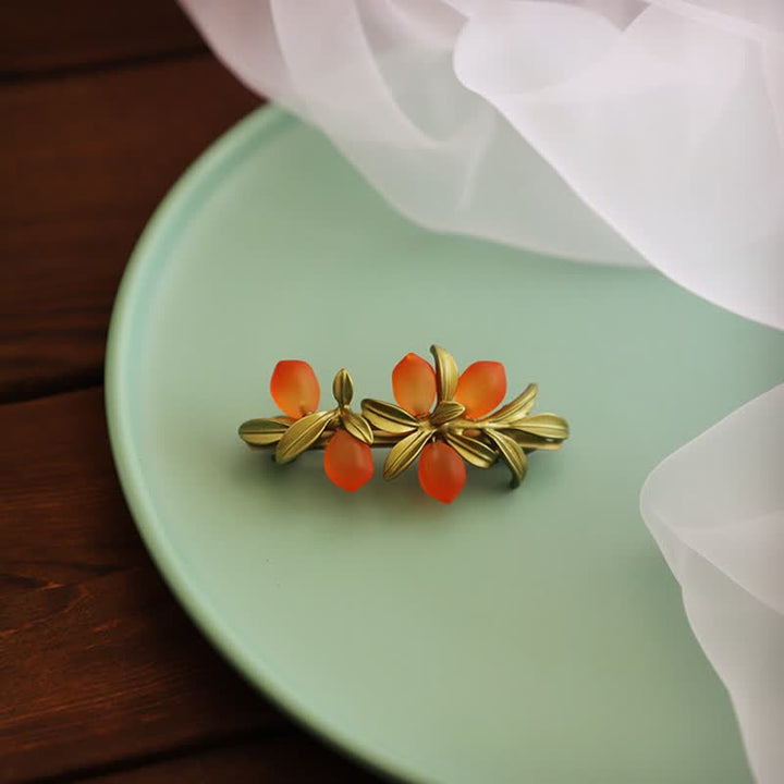 Broche pastorale pour femme en forme de fruit orange et baies