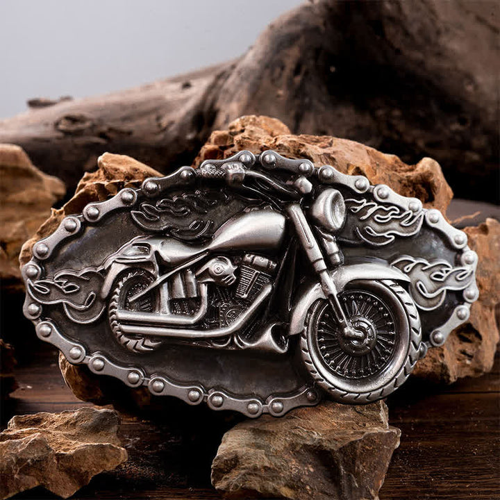 Ceinture en cuir avec boucle de moto pour homme, motif locomotive