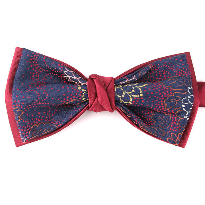 Nœud papillon élégant à motif floral et botanique pour homme