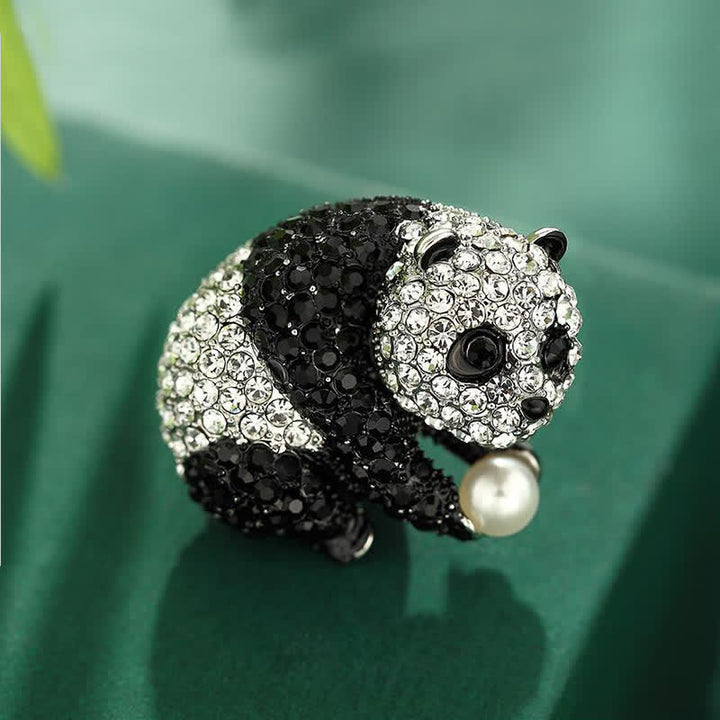 Broche scintillante pour le corps en forme de panda pour femme