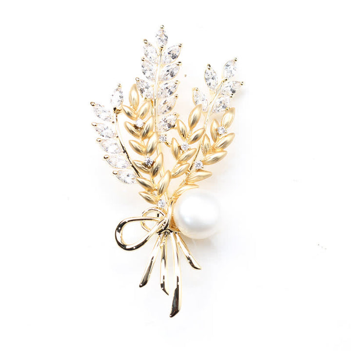 Broche éblouissante en perles de zircone pour femme