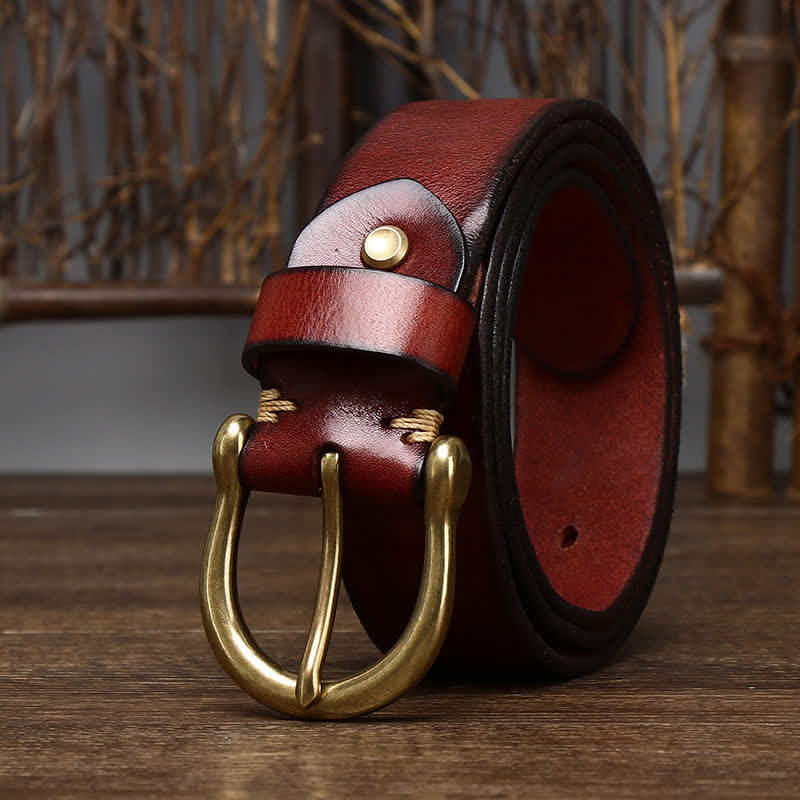 Ceinture en cuir usé et froissé tendance pour homme