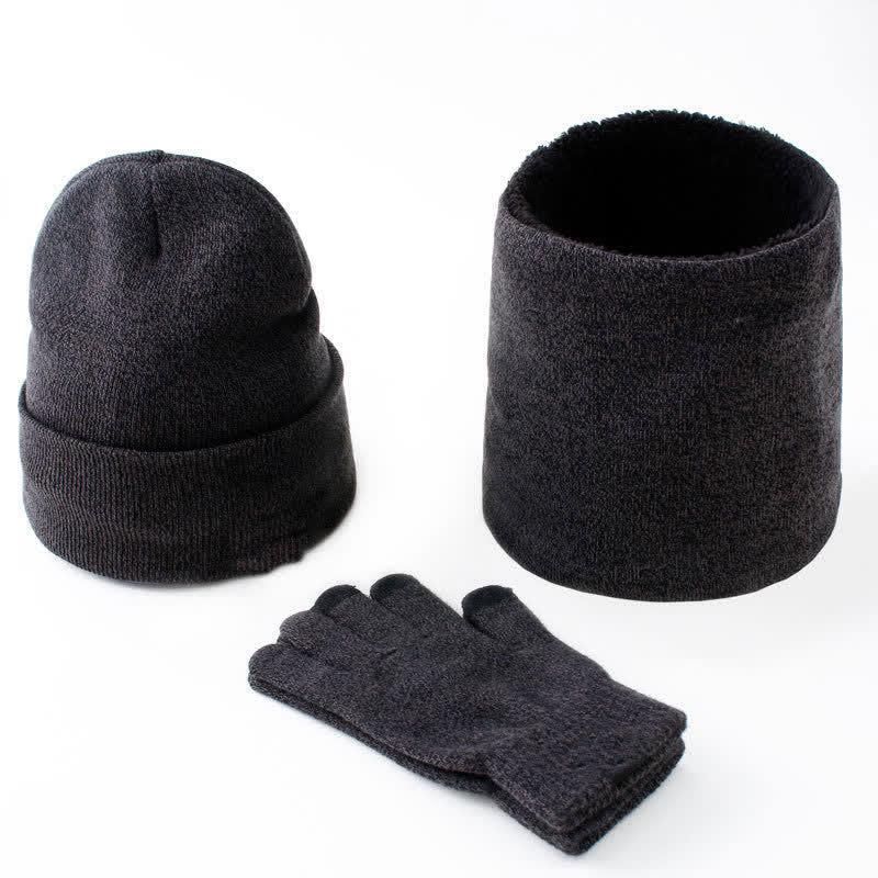 Ensemble de 3 bonnets chauds, écharpes, gants pour écran tactile