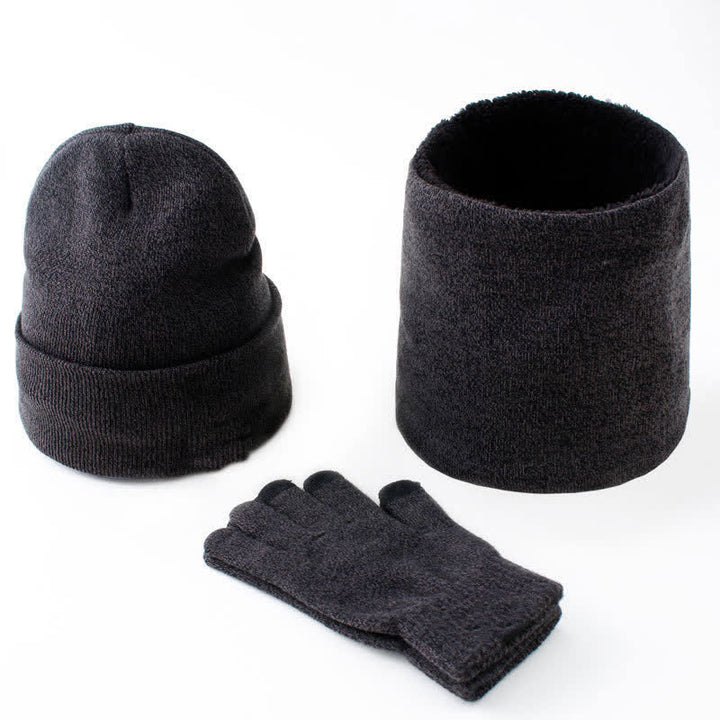 Ensemble de 3 bonnets chauds, écharpes, gants pour écran tactile