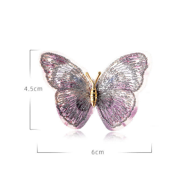 Broche papillon brodée de rêve pour femme