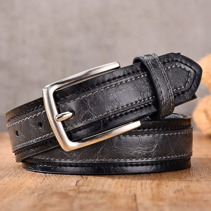 Ceinture décorative en cuir à motif floral rétro pour homme