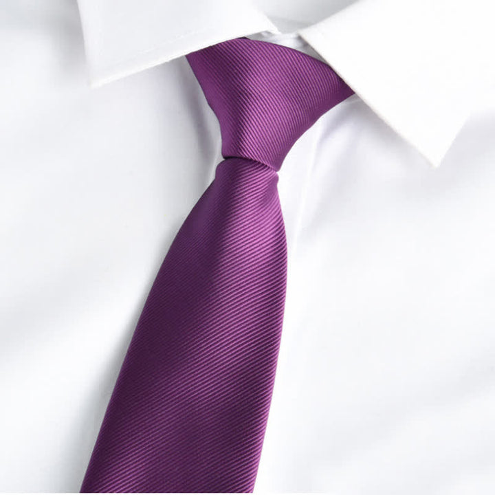Cravate ajustable à fermeture éclair de couleur unie pour homme