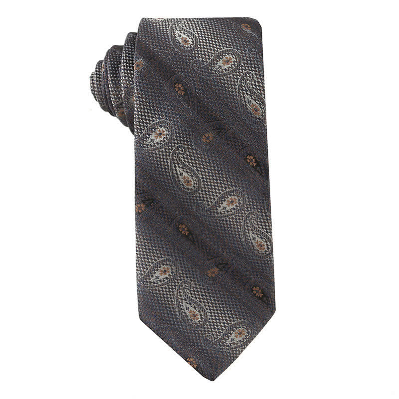 Cravate pour homme de la série Retro Brown - Motif cachemire - image 4