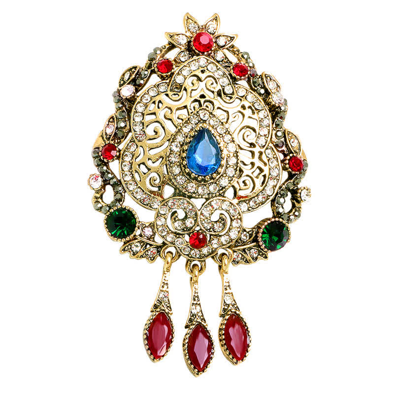 Broche goutte d'eau bohème exotique pour femme