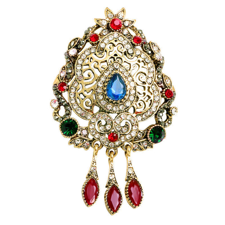 Broche goutte d'eau bohème exotique pour femme