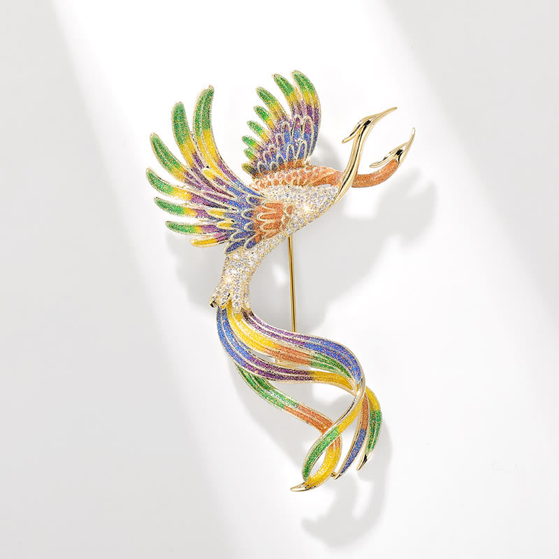 Broche phénix volant à deux têtes pour femme