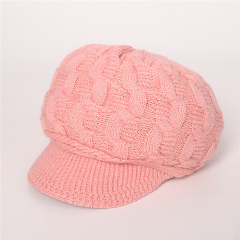 Bonnet à visière ample avec doublure moelleuse pour femme