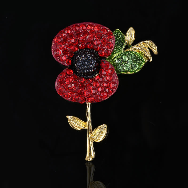 Broche pour femme en forme de coquelicot et de carthame