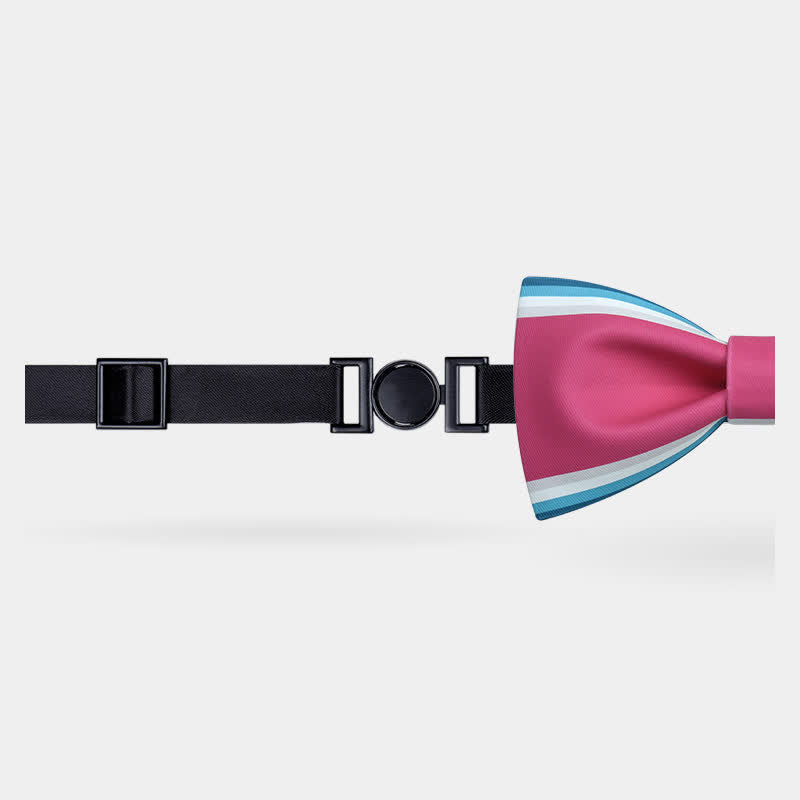 Nœud papillon à rayures roses et vertes pour homme