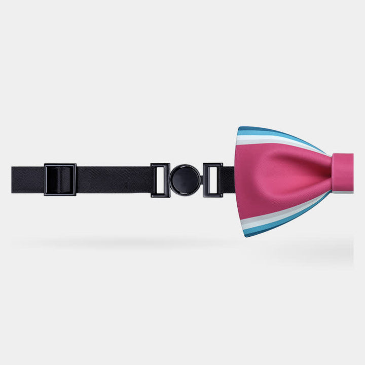 Nœud papillon à rayures roses et vertes pour homme