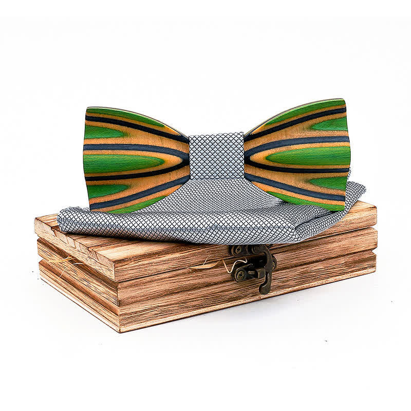 Lot de 2 nœuds papillon en bois éblouissants gravés au laser pour hommes