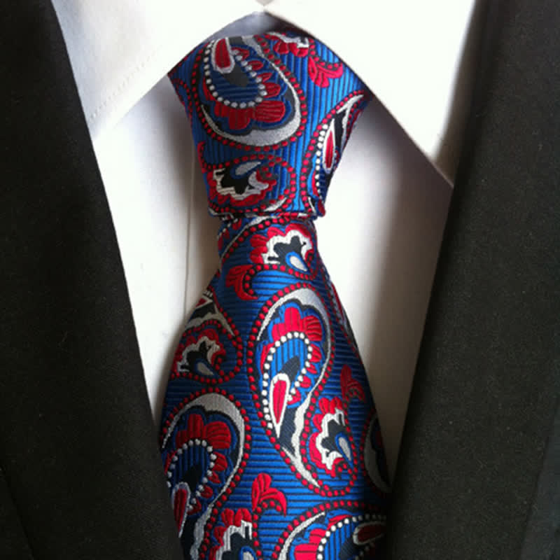 Cravate à motif cachemire Sea Wave pour homme - Bleu - image 1