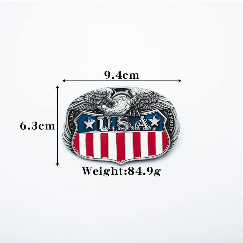 Ceinture en cuir pour homme avec drapeau américain et aigle volant
