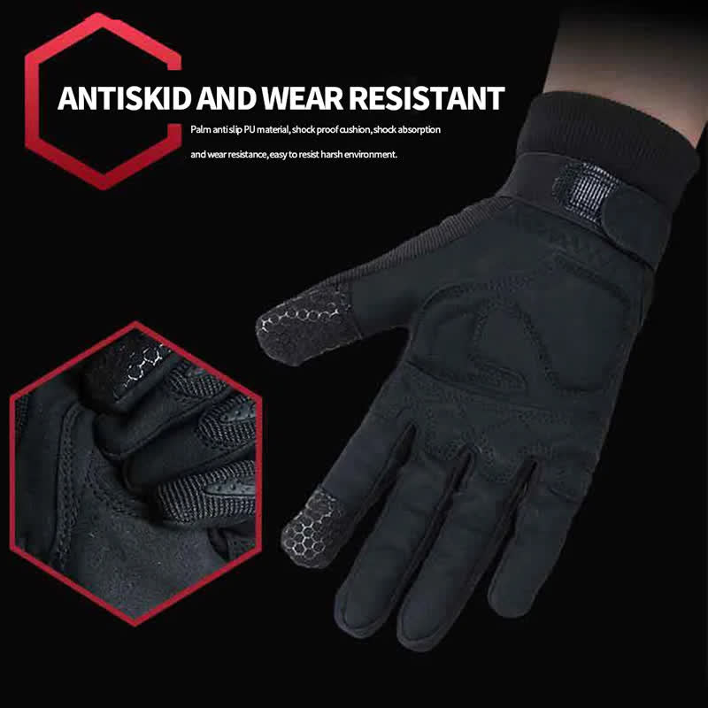 Gants tactiques noirs pour l'alpinisme en plein air, doigts longs