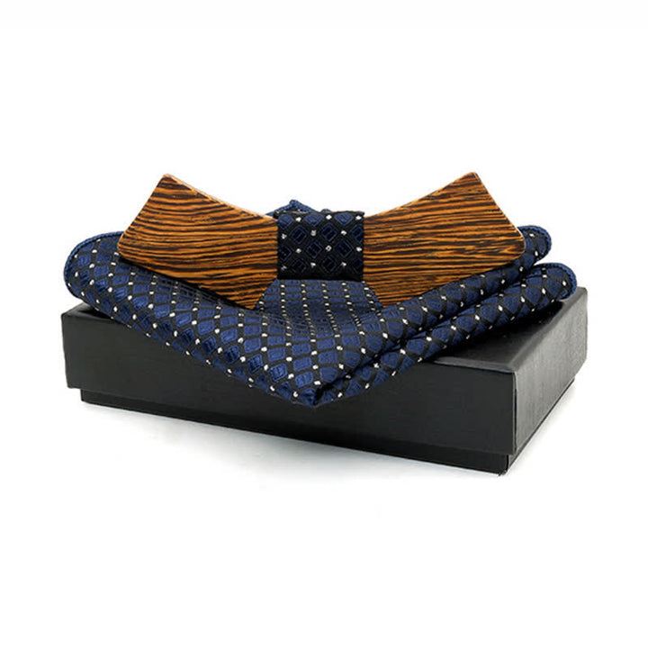 Lot de 2 noeuds papillon en bois en forme de col pour homme